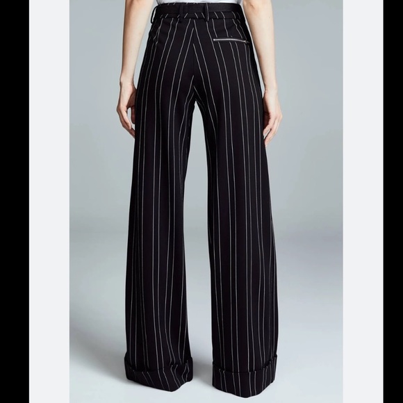 I.Am.Gia Pants Black White Mira Striped Wide Leg High Rise Zip Back Pock… - Picture 4 of 11